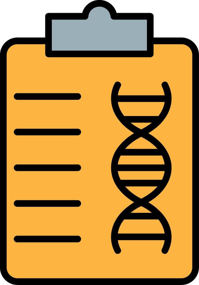 Dna Report Line Filled Icon vector