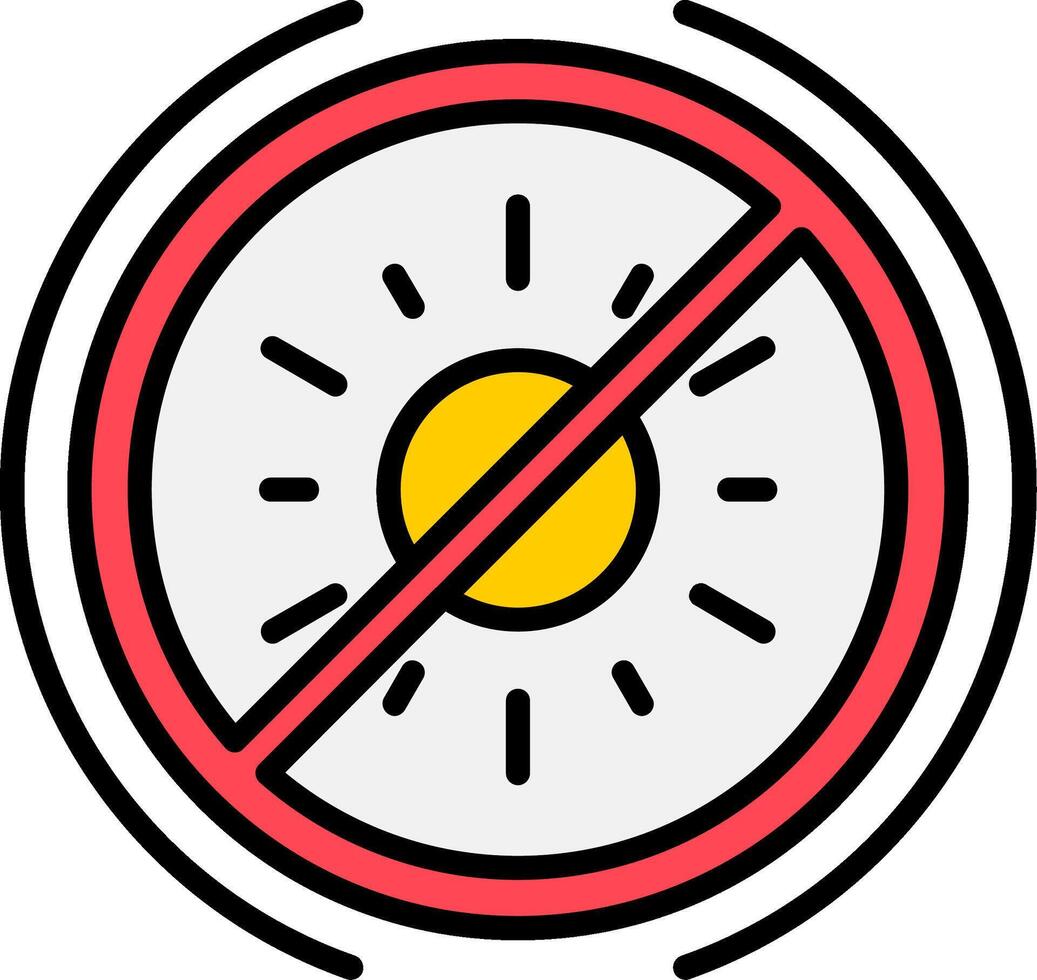 No Sun Line Filled Icon vector