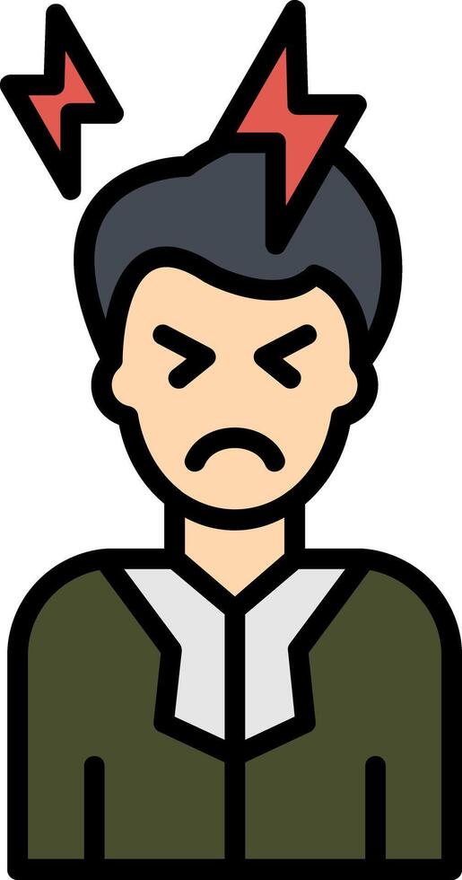 Headache Line Filled Icon vector