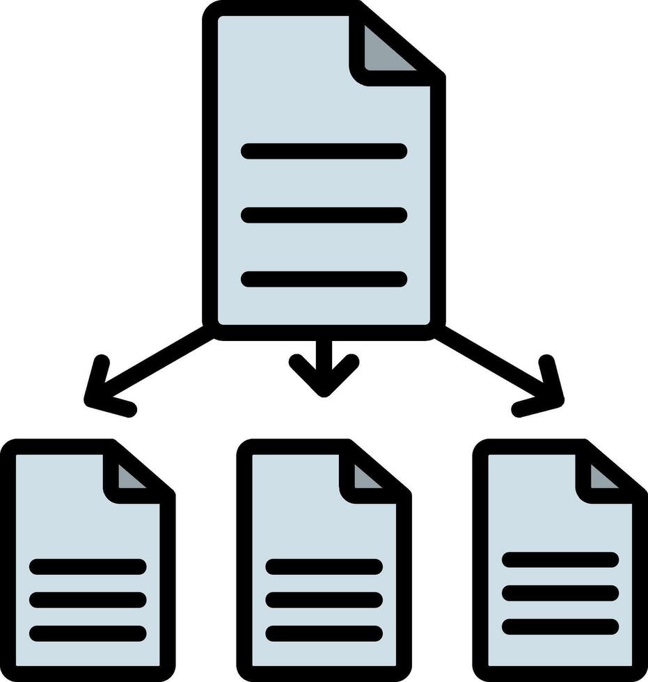 Data Transformation Line Filled Icon vector