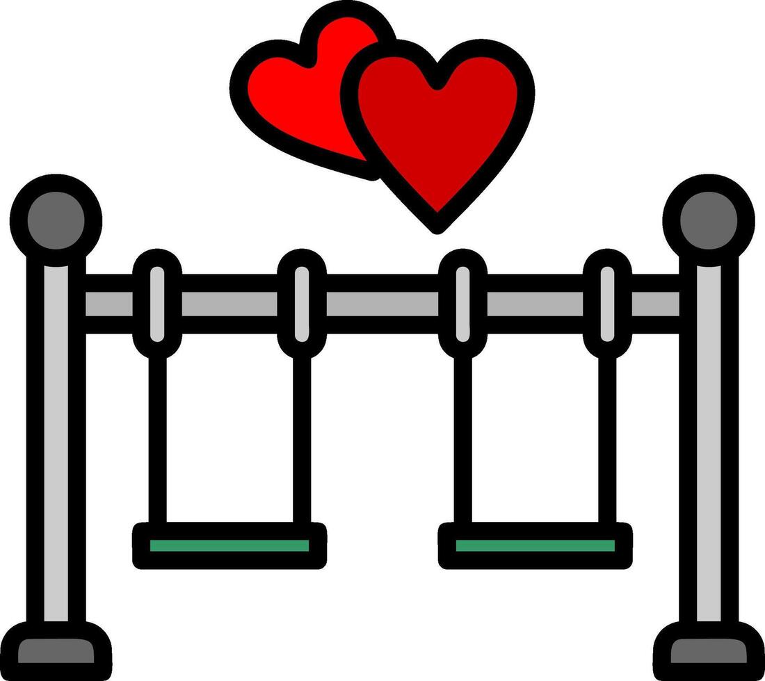 Swings Line Filled Icon vector
