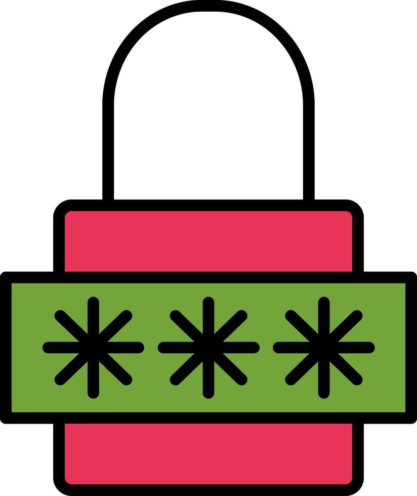 Password Line Filled Icon vector