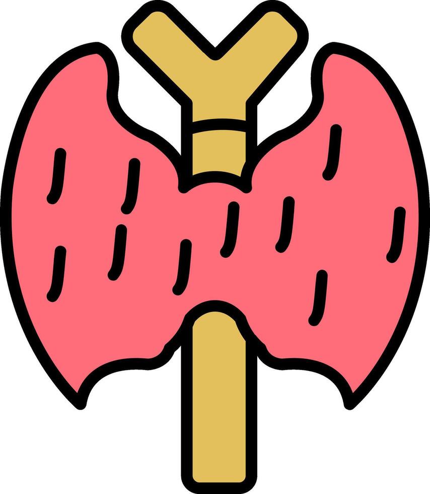 Thyroid Line Filled Icon vector