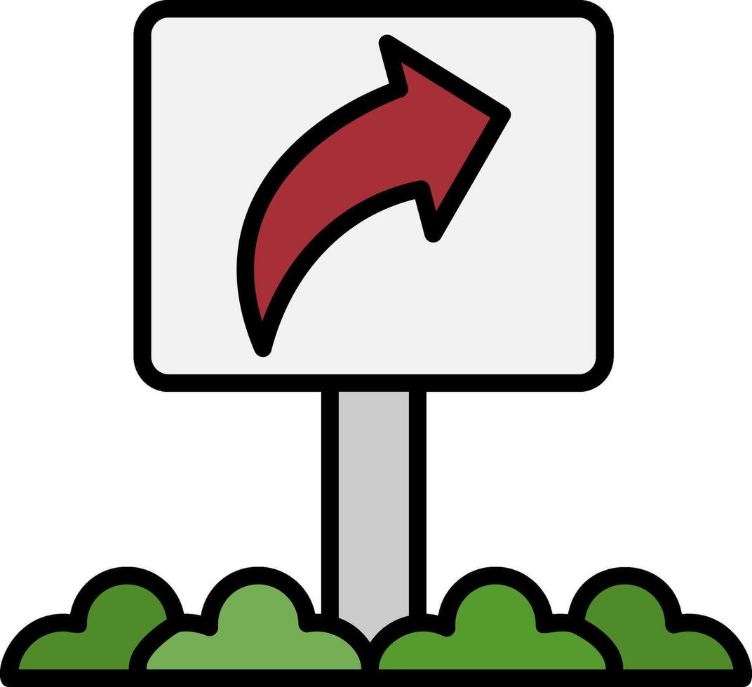 One Way Line Filled Icon vector