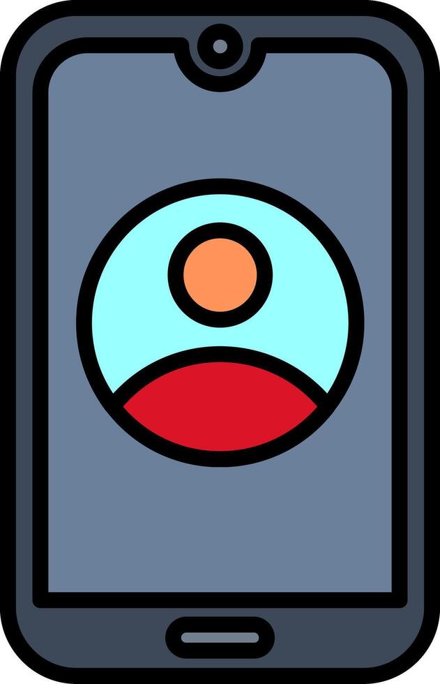 Smartphone Line Filled Icon vector