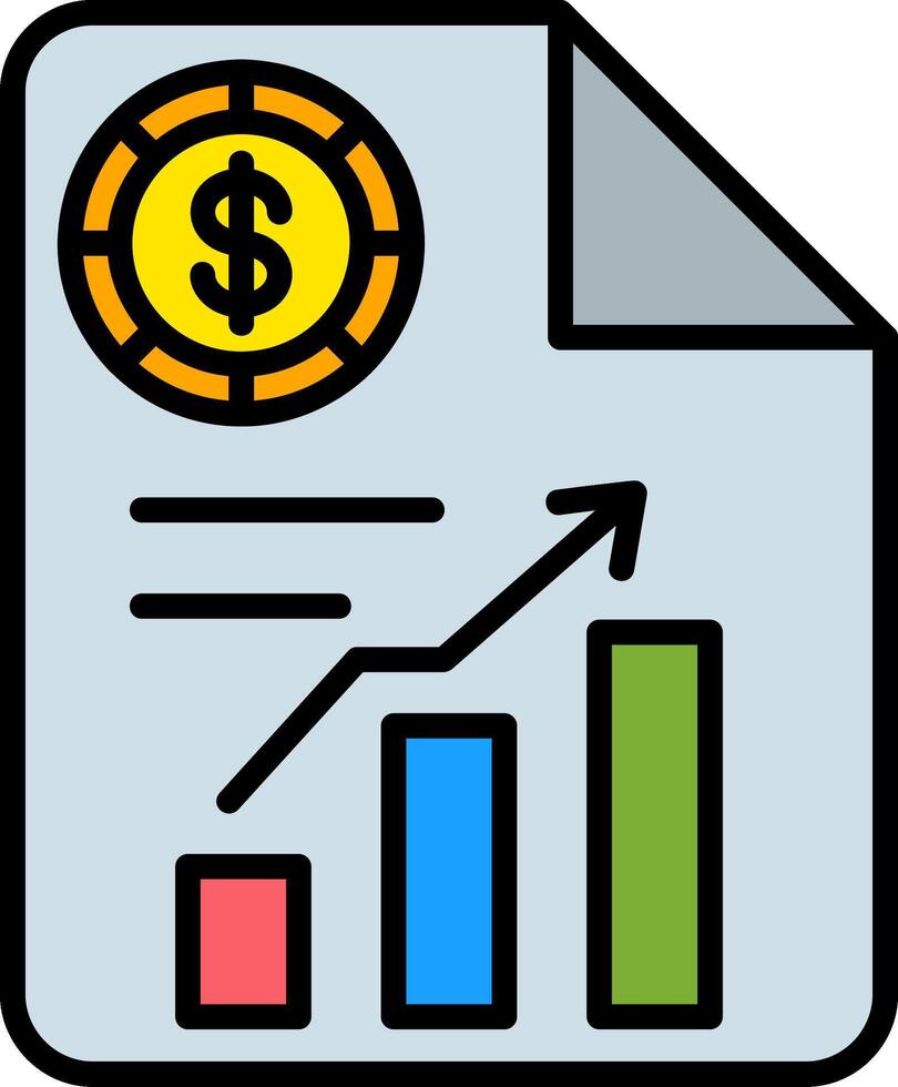 Report Line Filled Icon vector