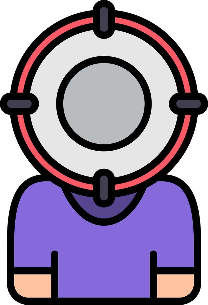 Target Line Filled Icon vector