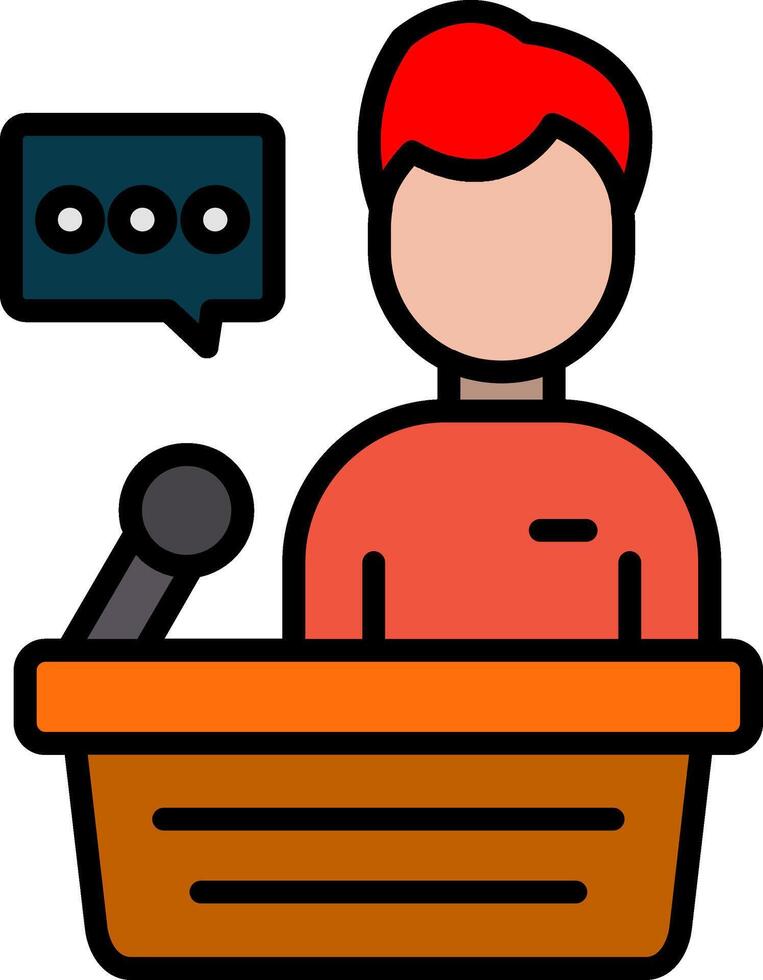 Speech Line Filled Icon vector