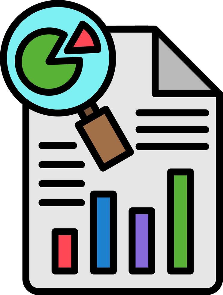 Analysis Line Filled Icon vector