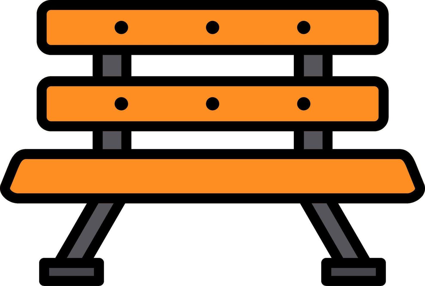 Bench Line Filled Icon vector