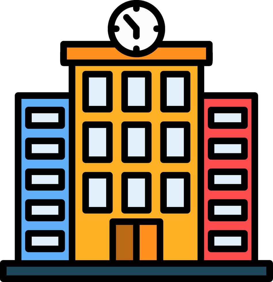 Building Line Filled Icon vector