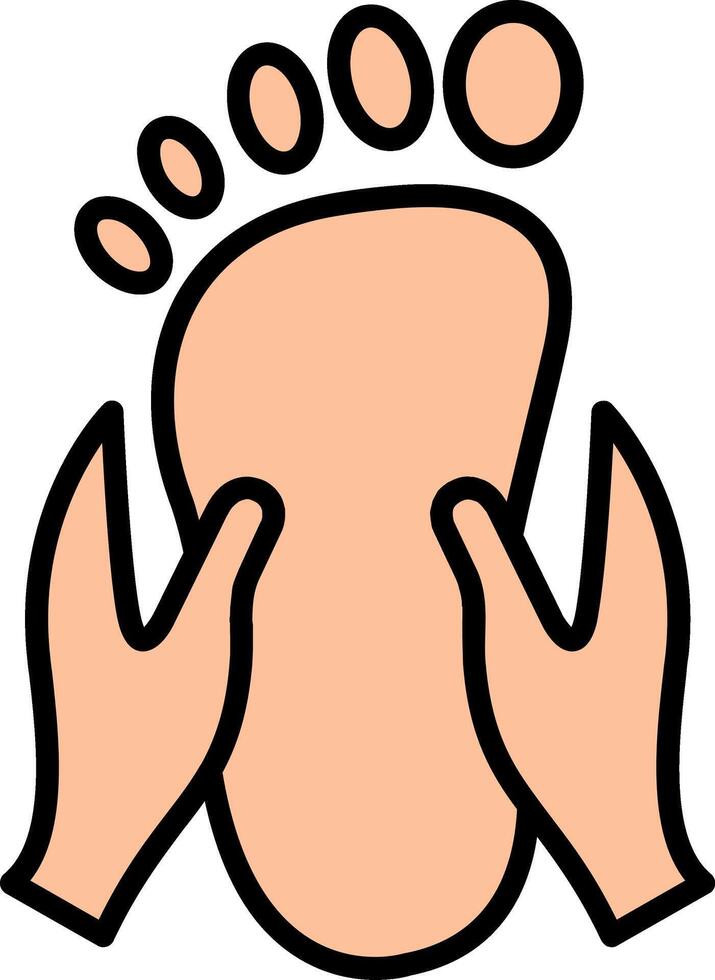 Foot Massage Line Filled Icon vector