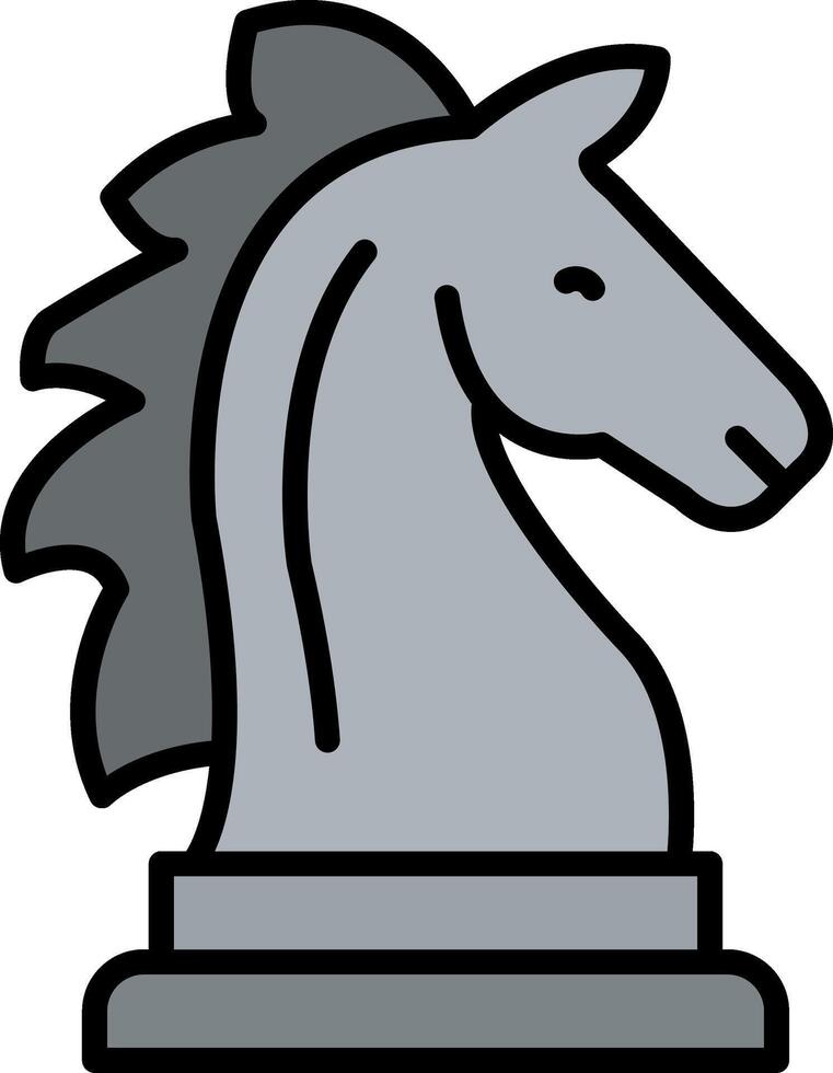 Horse Line Filled Icon vector