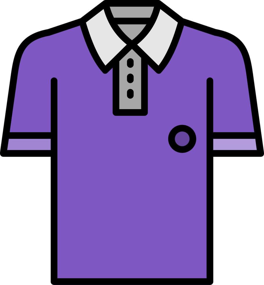 Polo Shirt Line Filled Icon vector