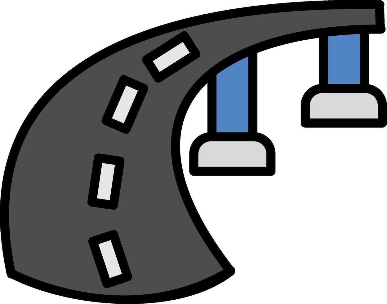 Road Line Filled Icon vector