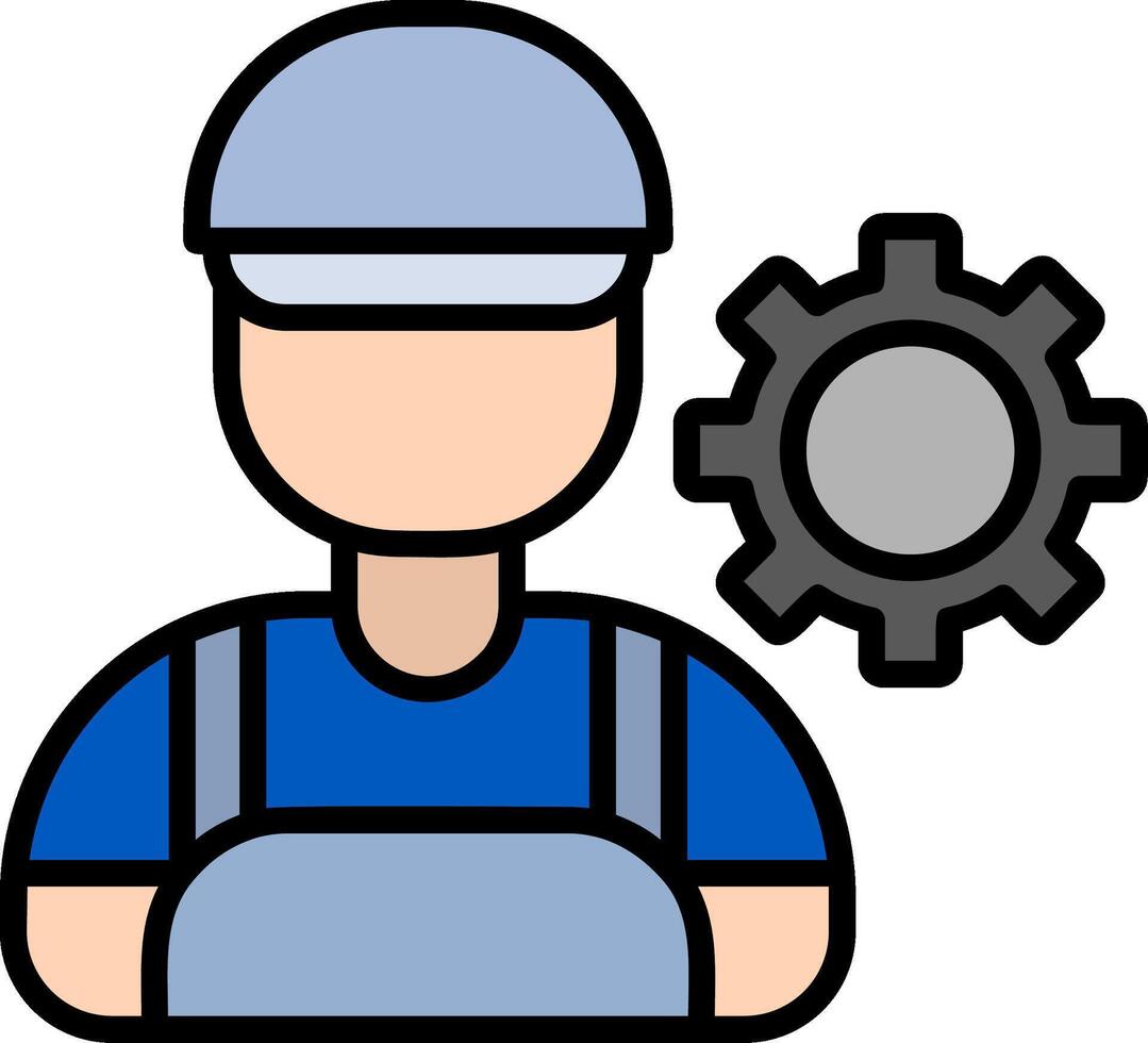 Technician Line Filled Icon vector