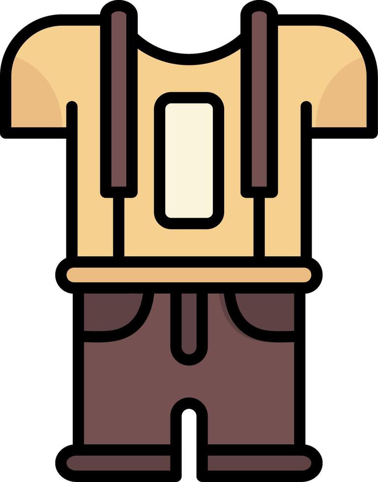Lederhosen Line Filled Icon vector