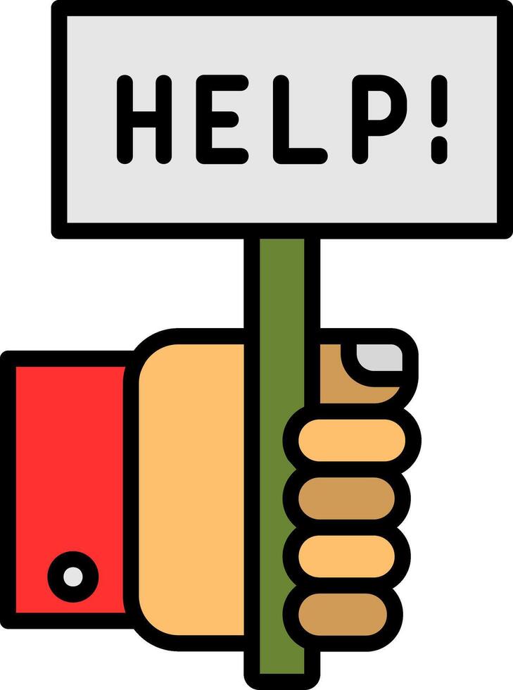 Help Line Filled Icon vector