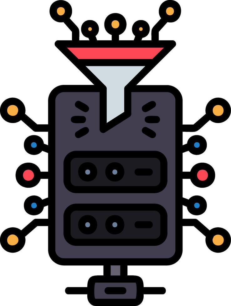 Ingestion Line Filled Icon vector