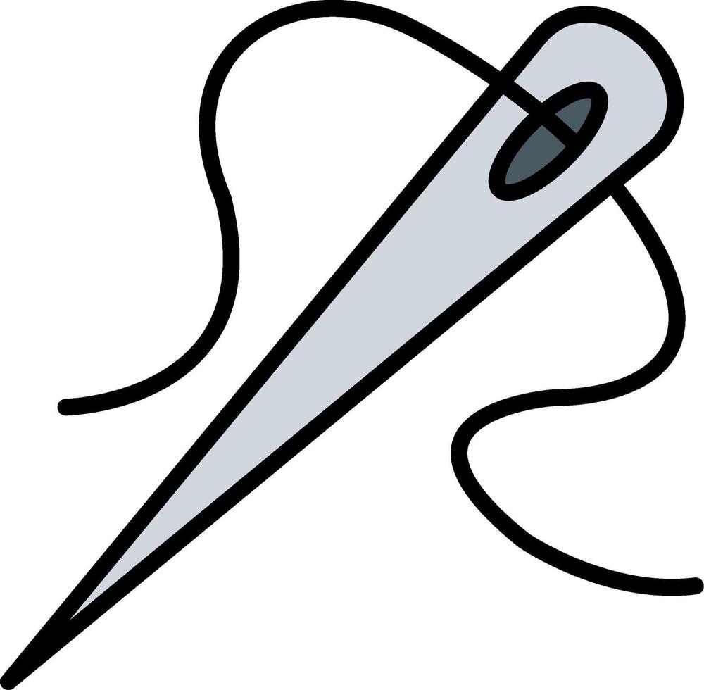 Needle Line Filled Icon vector