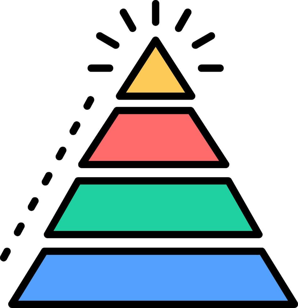 Pyramid Chart Line Filled Icon vector