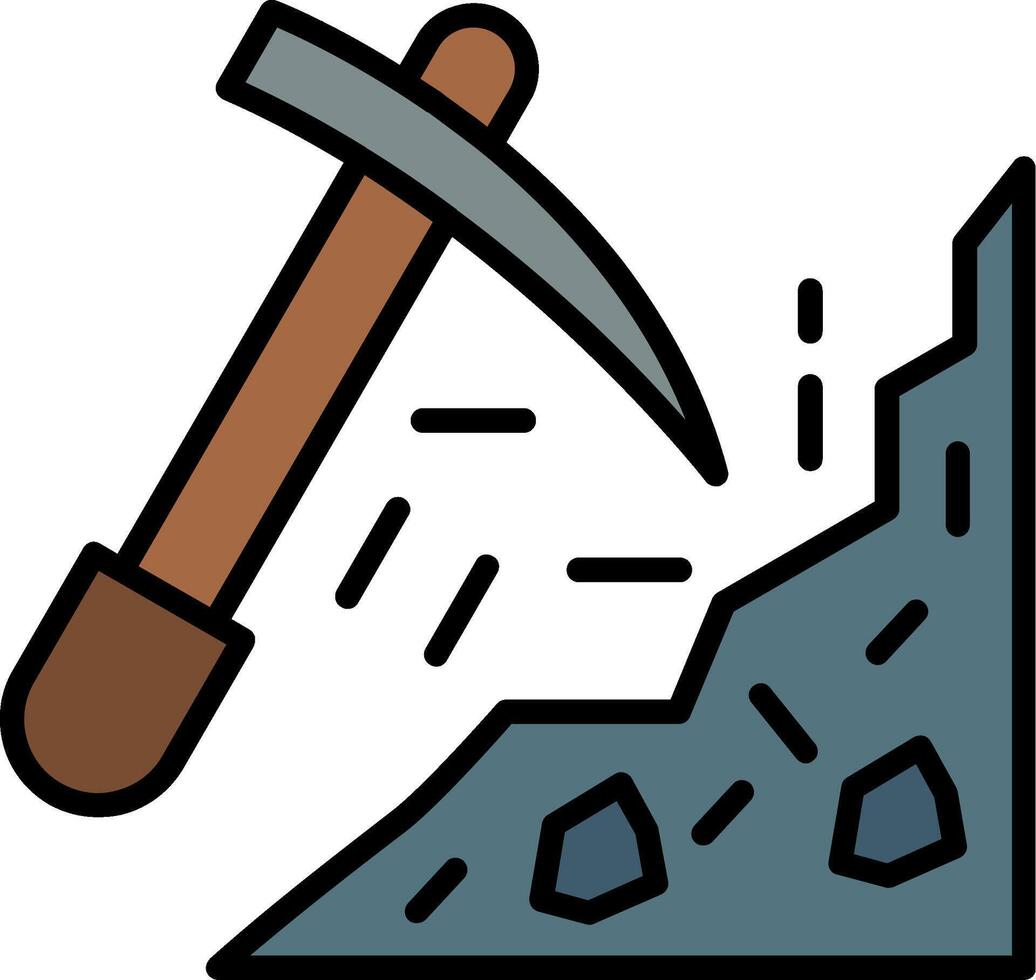 Mining Line Filled Icon vector