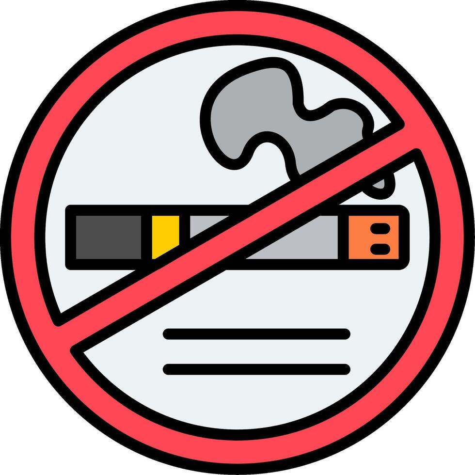 No Smoking Line Filled Icon vector