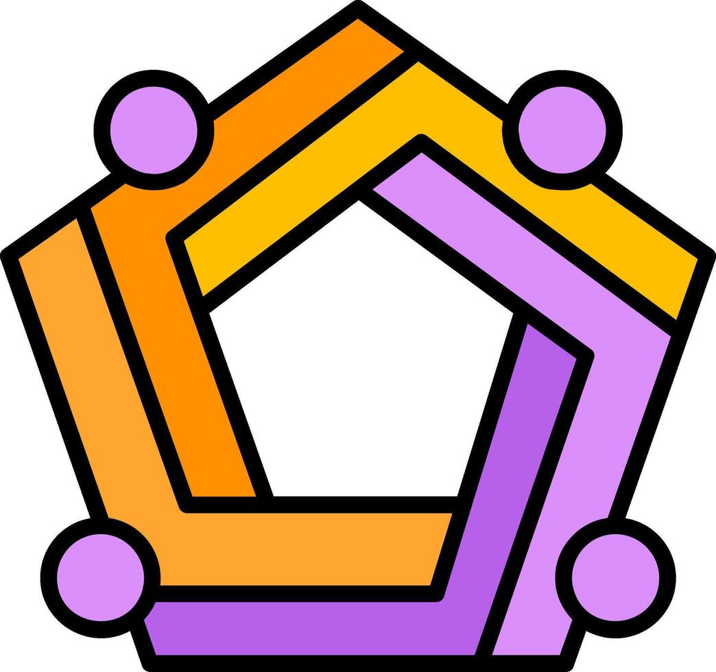 Pentagon Line Filled Icon vector