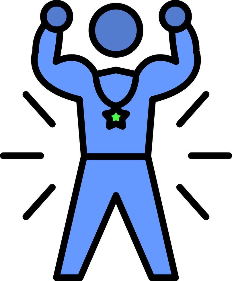 Successful Line Filled Icon vector