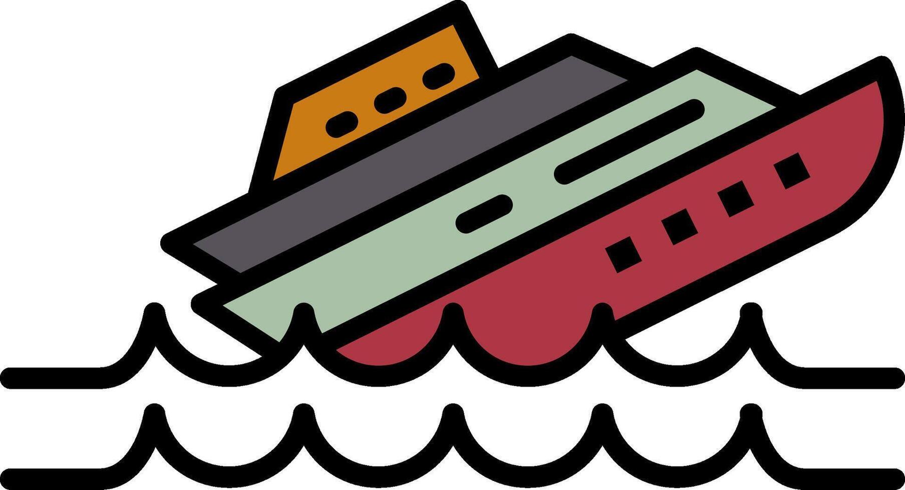 Sinking Line Filled Icon vector