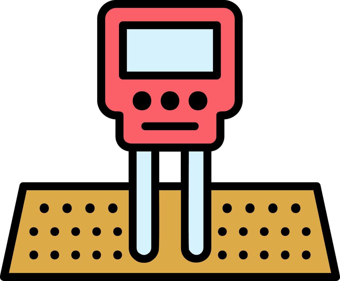 Soil Moisture Sensor Line Filled Icon vector