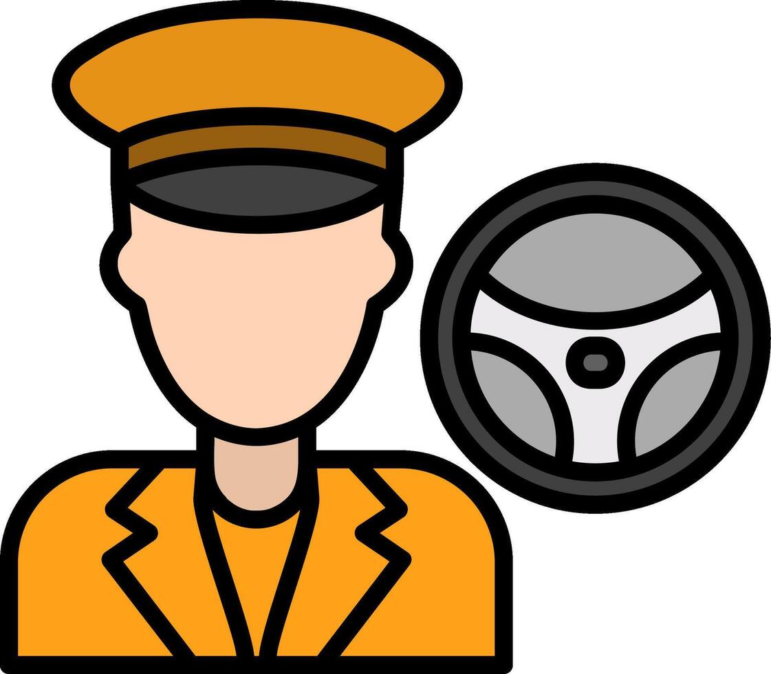 Taxi Driver Line Filled Icon vector