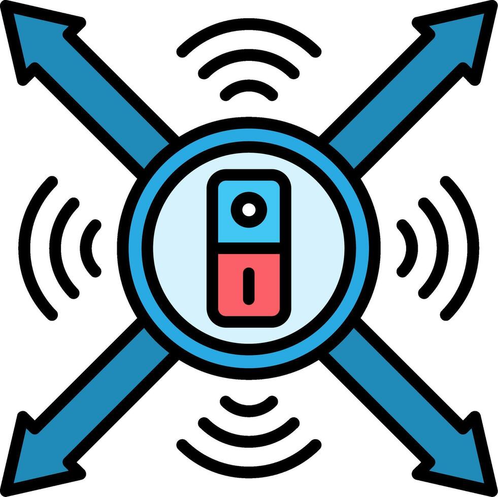 Accelerometer Sensor Line Filled Icon vector