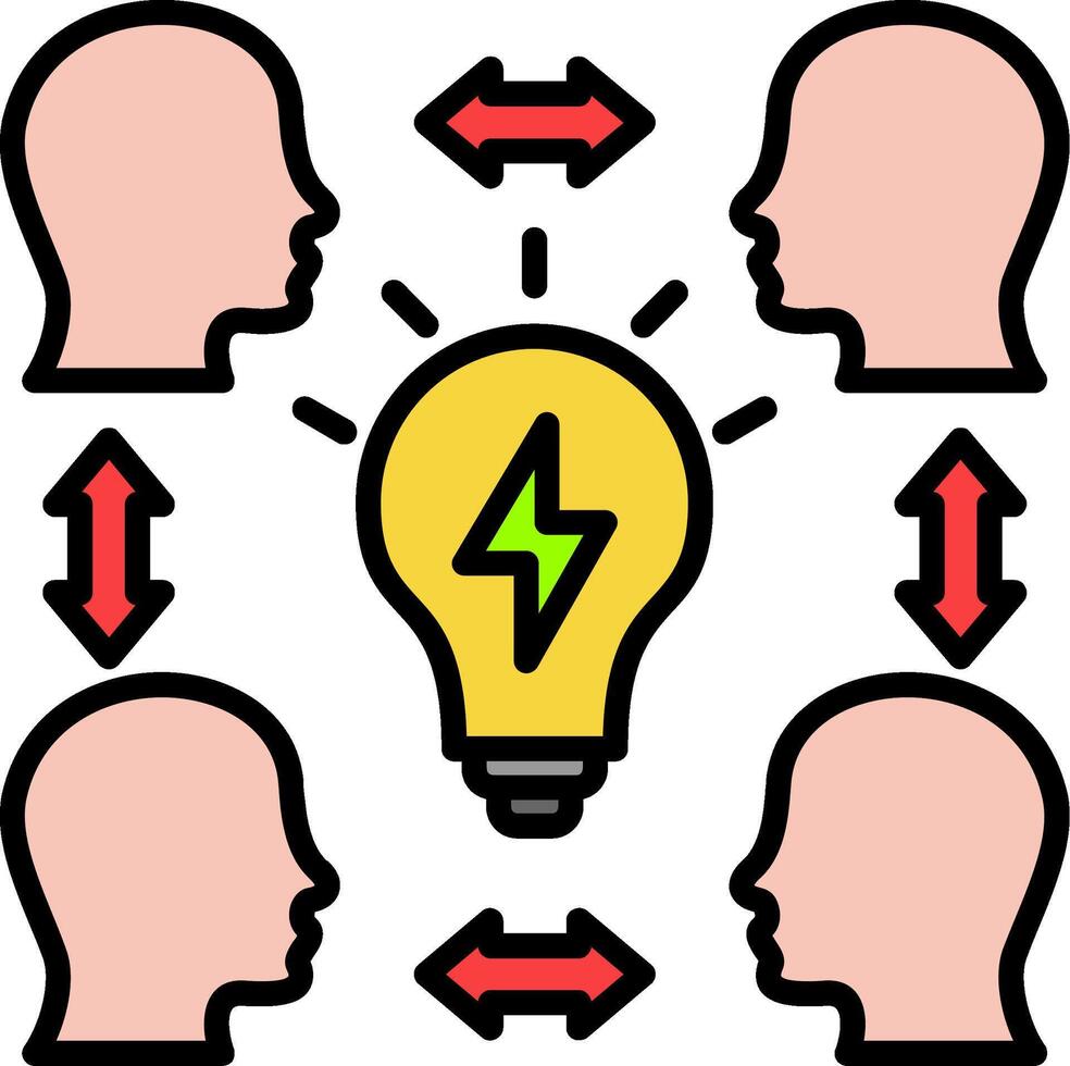 Collaboration Line Filled Icon vector