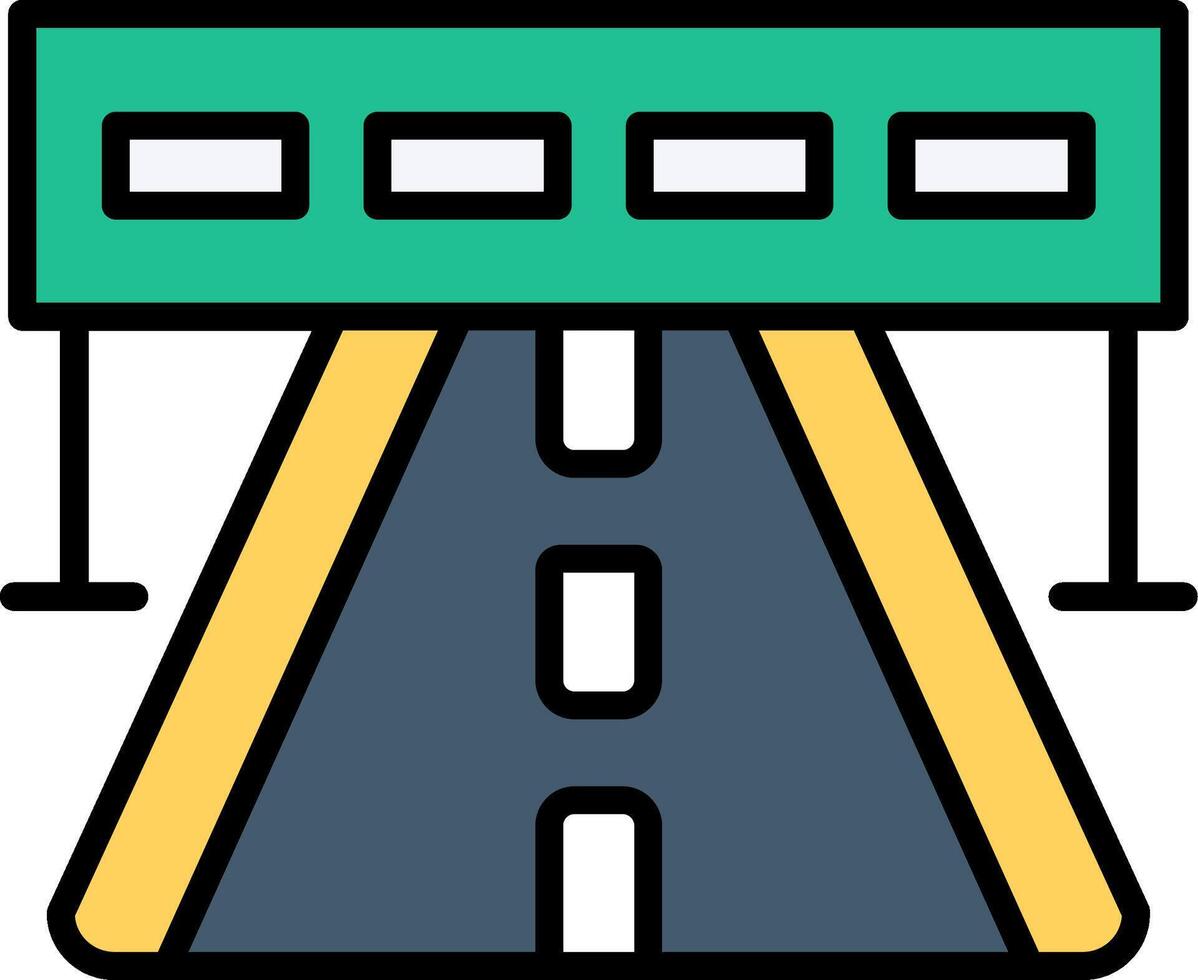 Highway Line Filled Icon vector