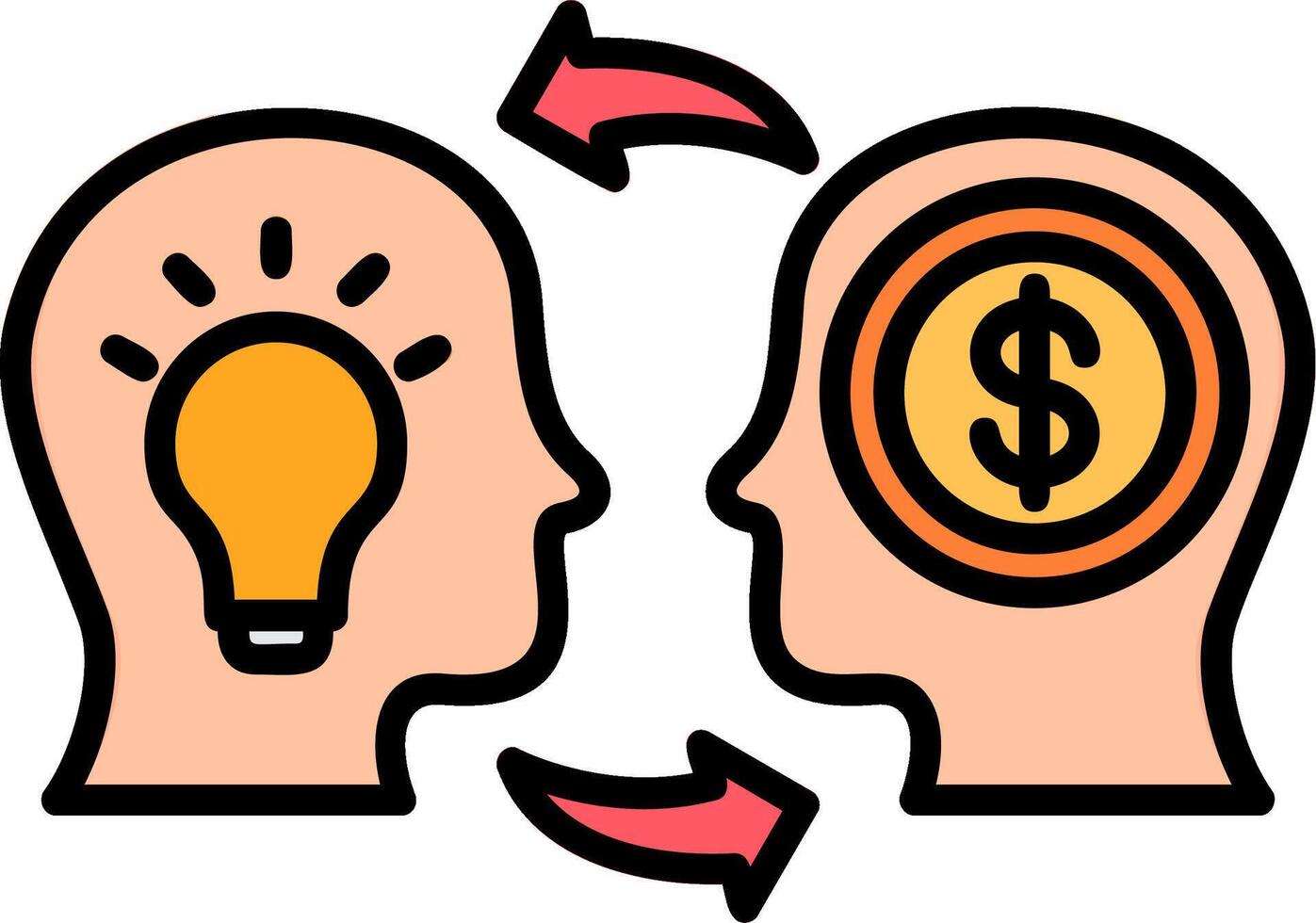 Knowledge Transfer Line Filled Icon vector