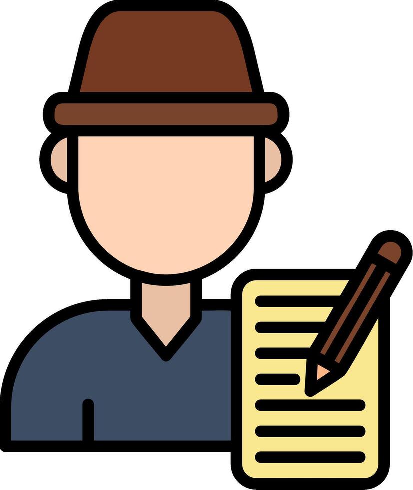 Writer Line Filled Icon vector