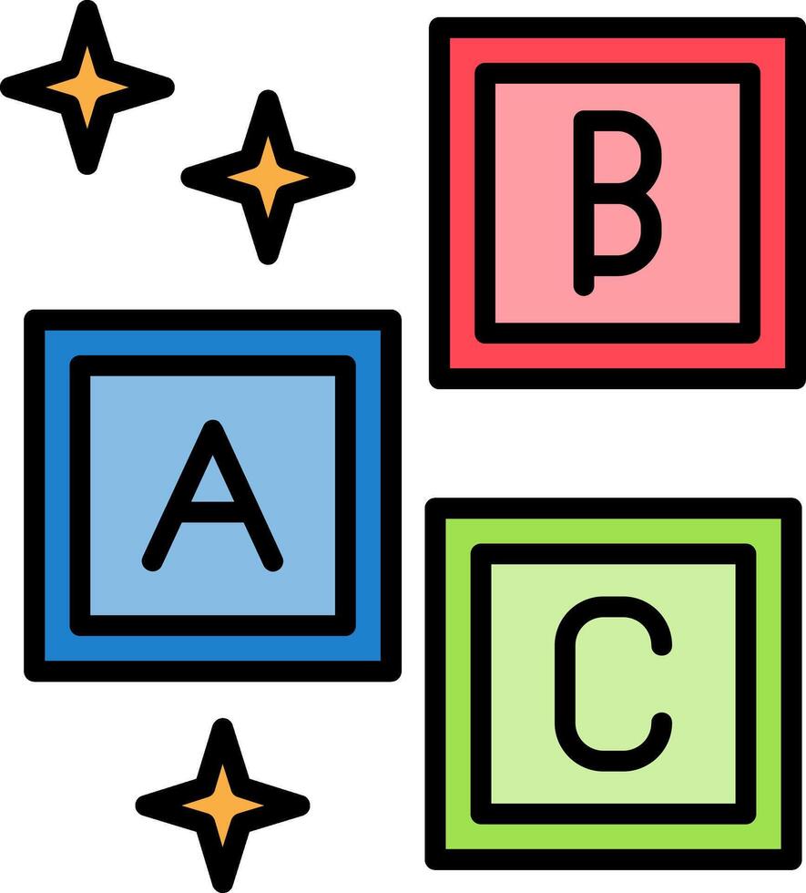Blocks Line Filled Icon vector