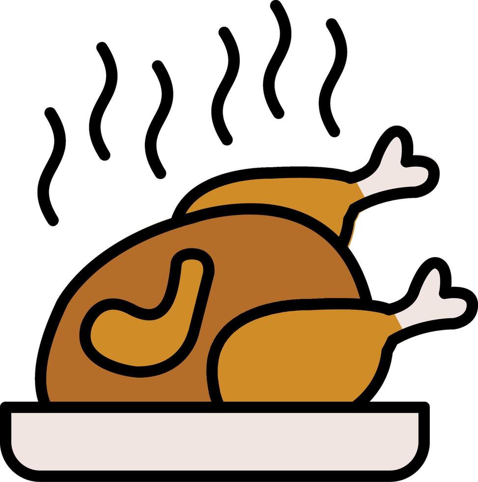 Chicken Line Filled Icon vector