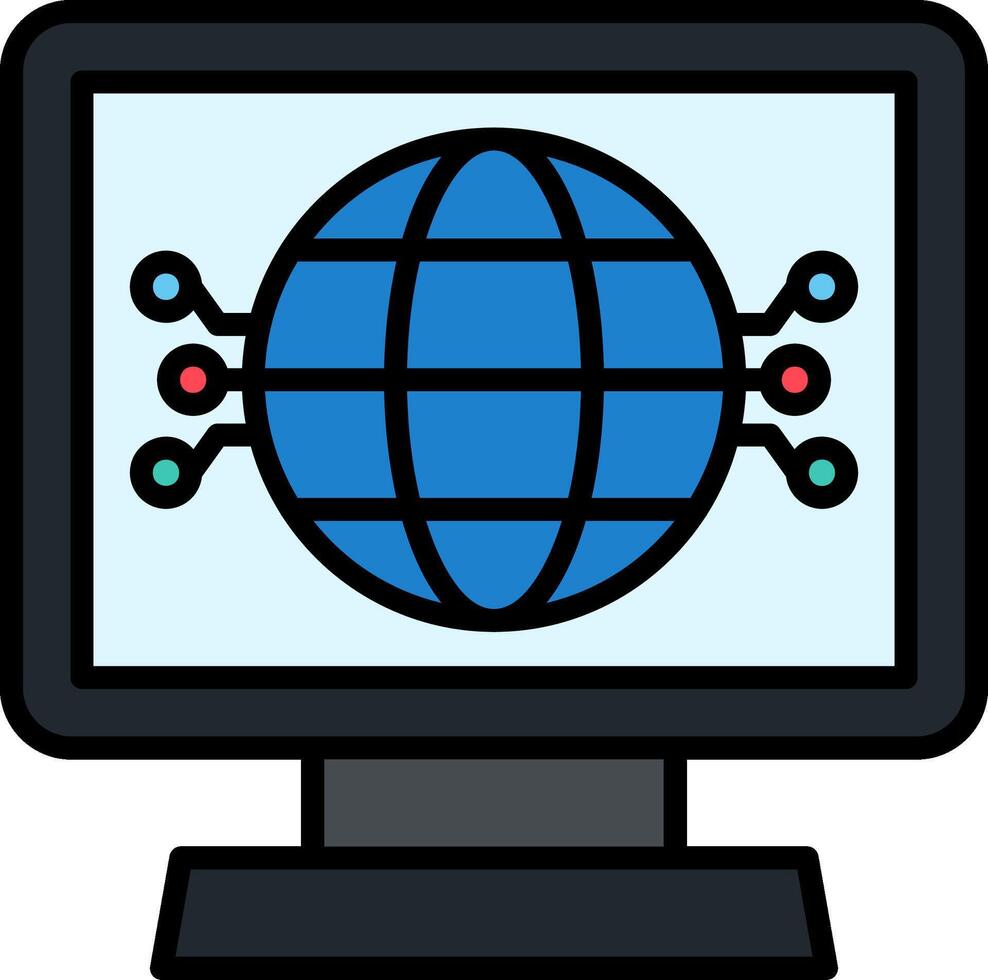 Globe Line Filled Icon vector