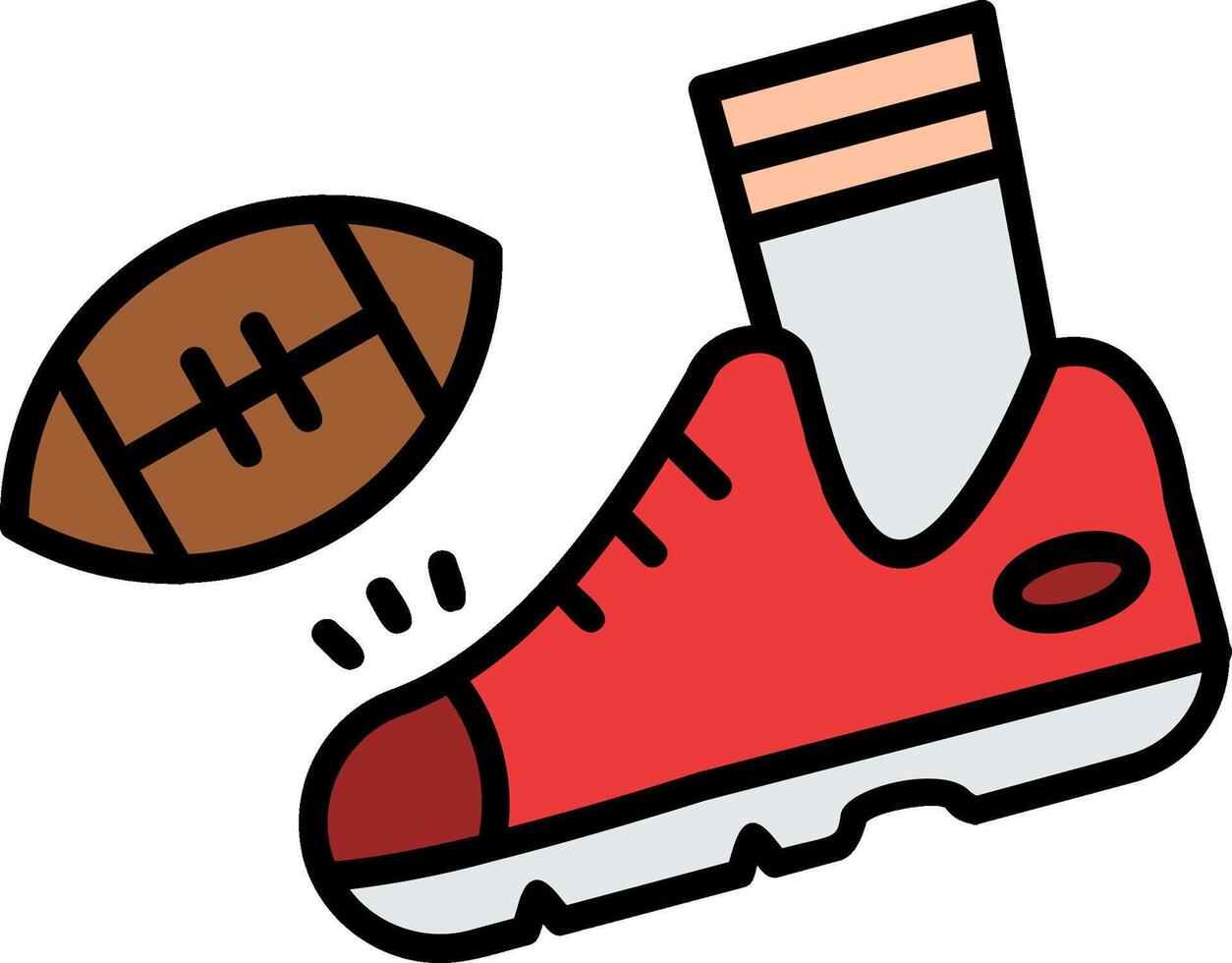 Kick Line Filled Icon vector