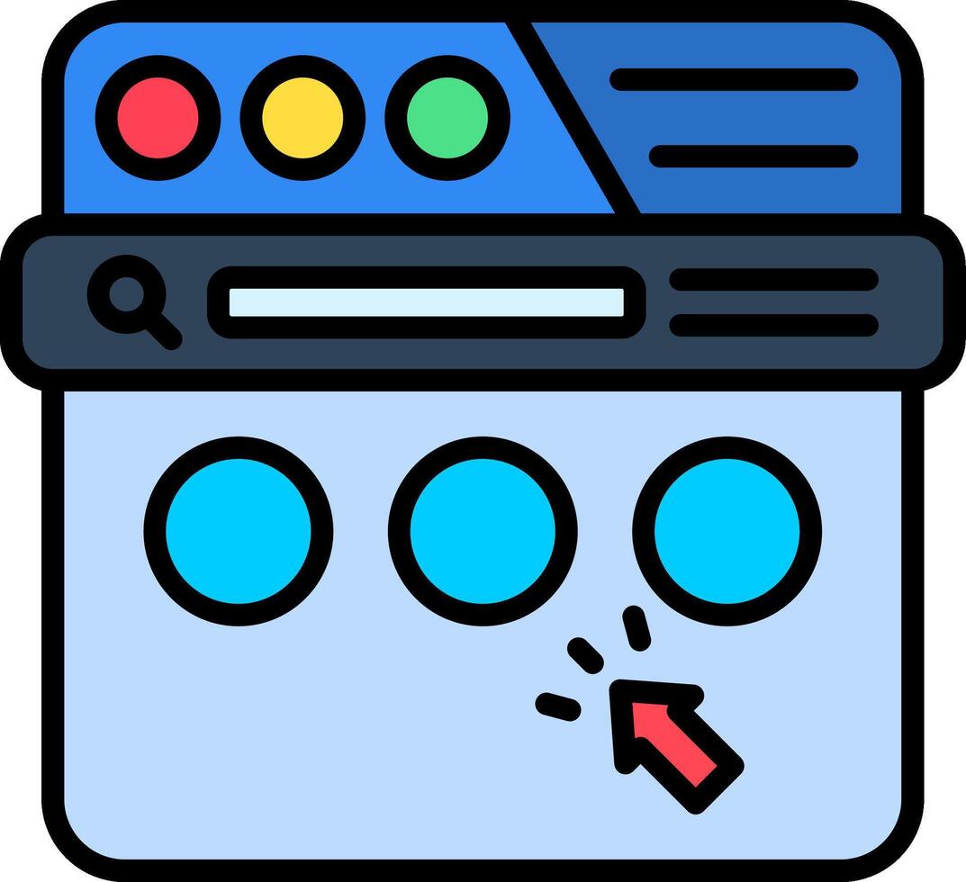 Meatball Menu Line Filled Icon vector