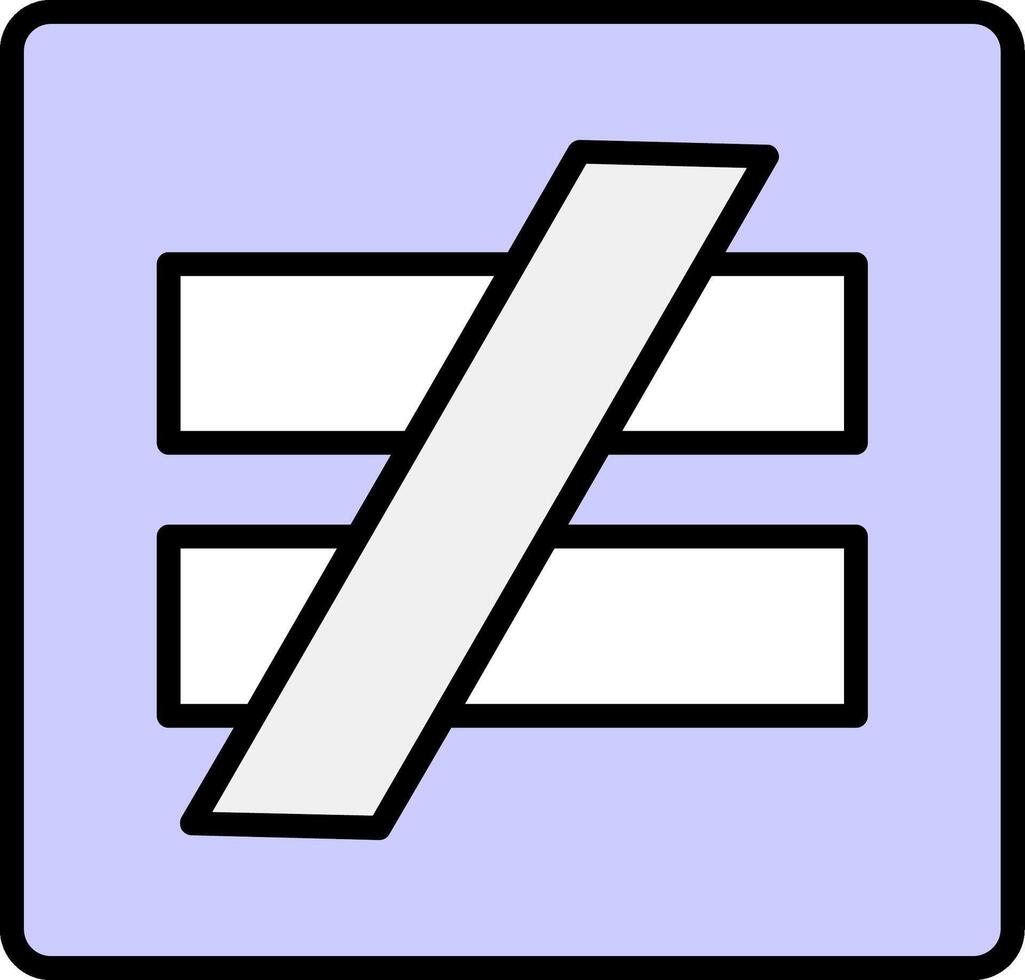 Not Equal Line Filled Icon vector