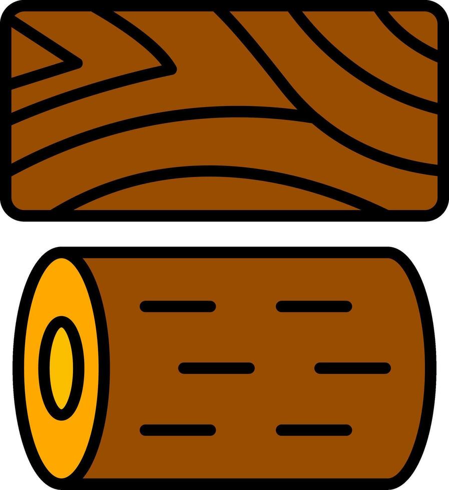 Wood Line Filled Icon vector