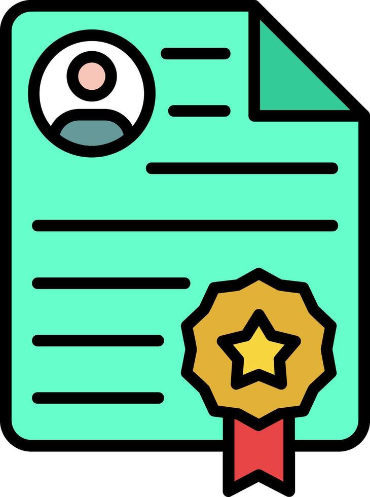 Certification Line Filled Icon vector