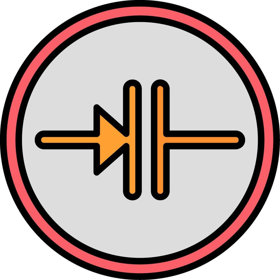 Diac Line Filled Icon vector