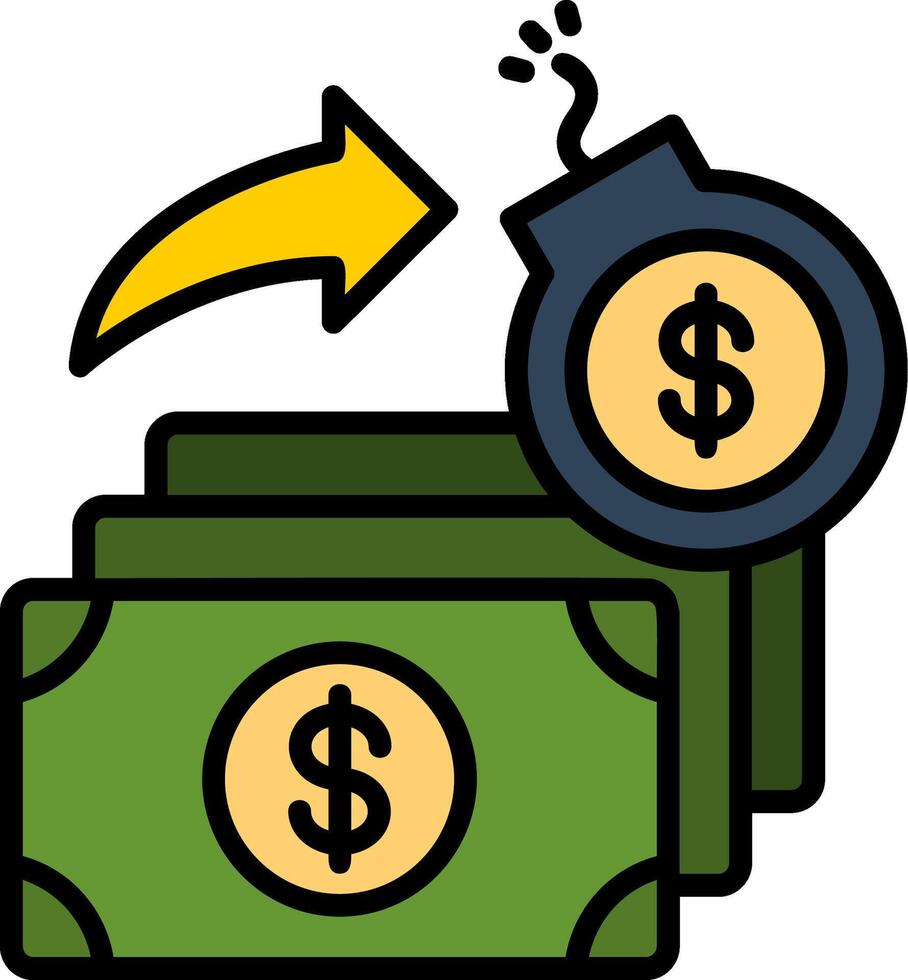 Debt Line Filled Icon vector