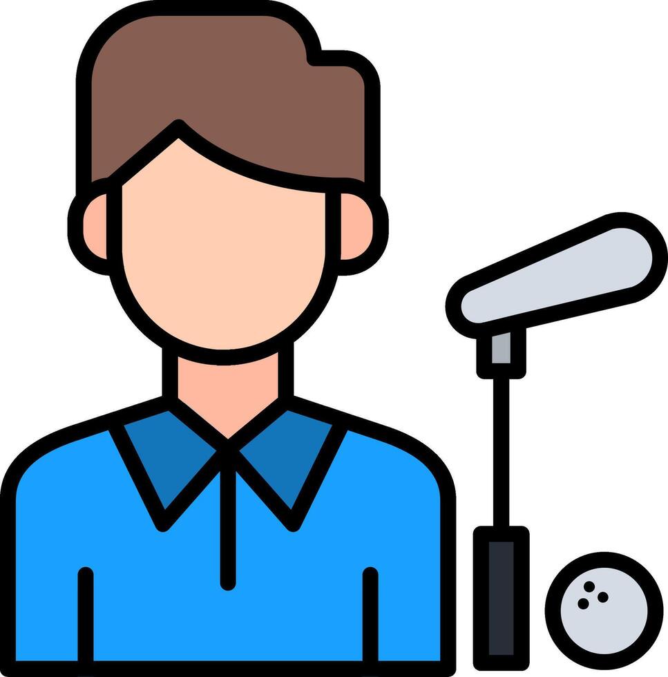 Golfer Line Filled Icon vector