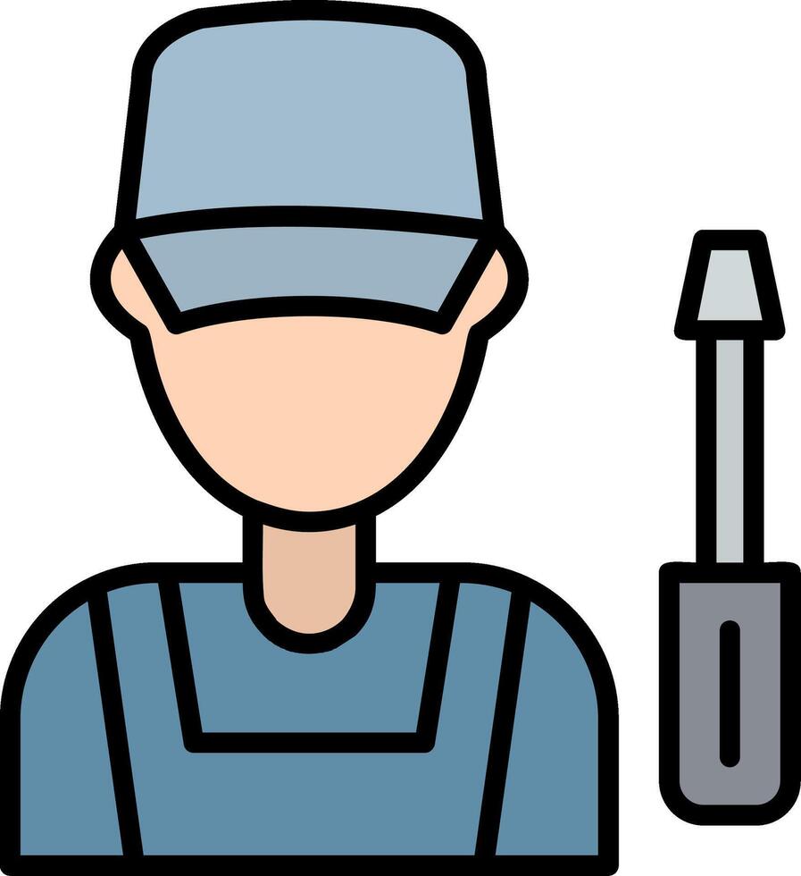 Mechanic Line Filled Icon vector