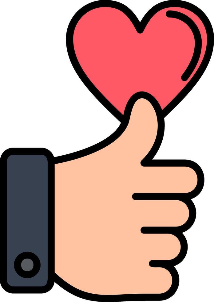 Like Line Filled Icon vector